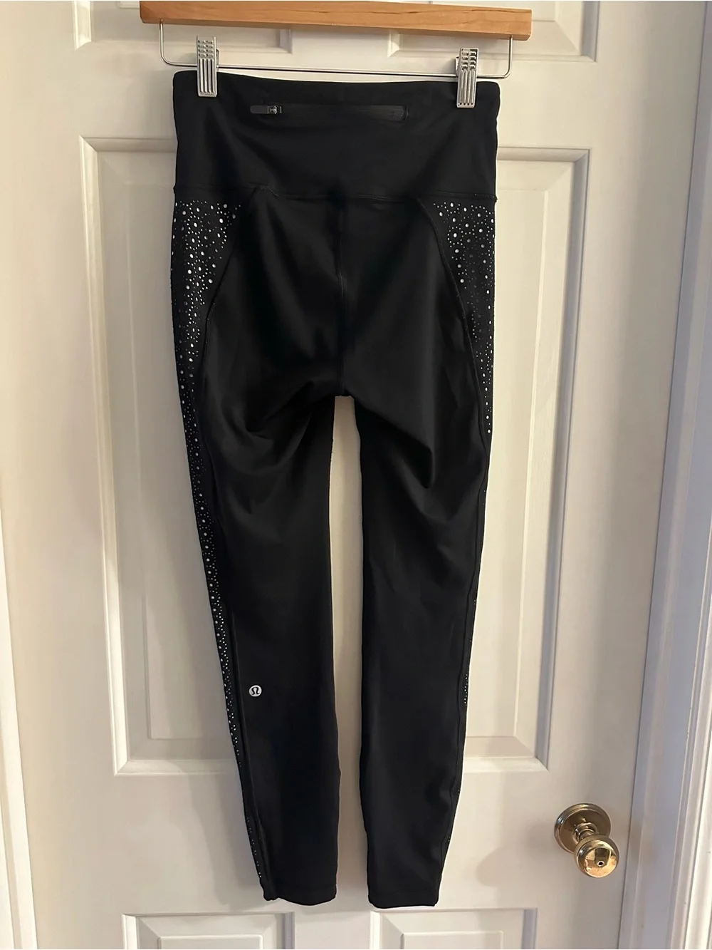 lululemon athletica Black High-Rise Leggings with Side Crystal Trim
